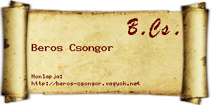 Beros Csongor névjegykártya